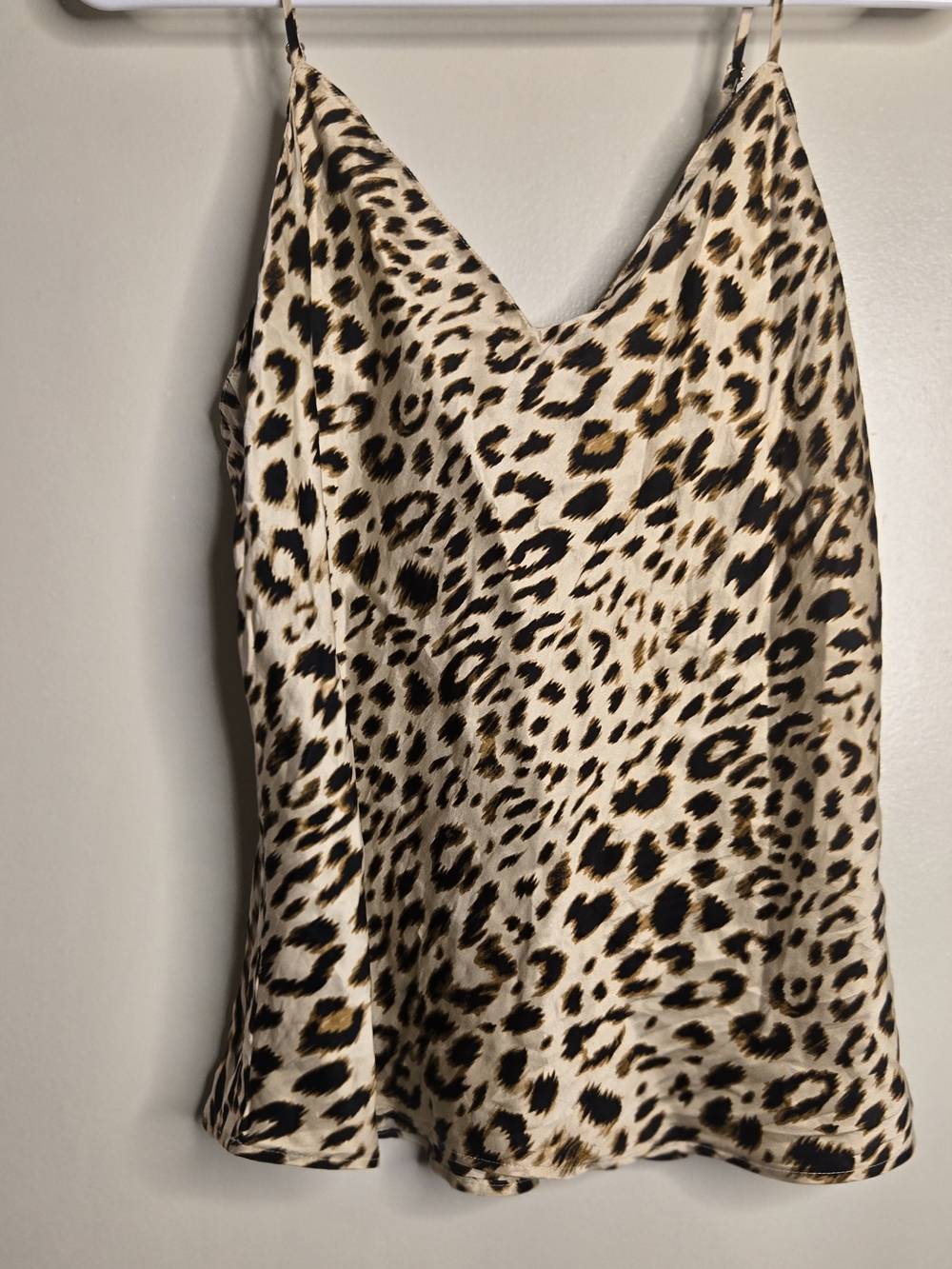 Victoria's Secret Leopard Satin Sleep Top in Tan and Black